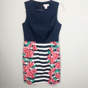 VINEYARD VINES | Navy Blue Stripes & Floral Print Mini Dress Women’s Size 6